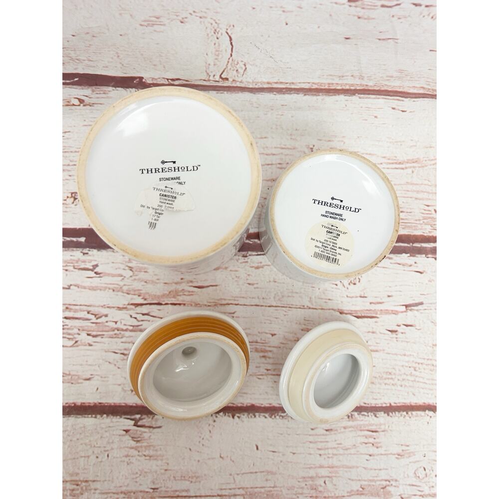 THRESHOLD Coffee Tea Ceramic Canister Storage Jar Set Lids White Farmhouse - Picture 4 of 4